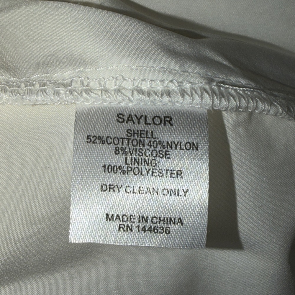 Saylor Dana Dress in White Cream Coated Lace Off the Shoukder Ruffled Size M - Picture 5 of 7